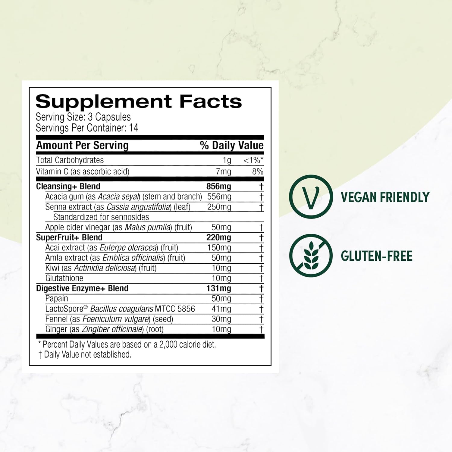 7-Day Detox Cleanse - Whole Body Cleanse & Detox Pills for Women & Men, Powered with Senna Leaf, Vitamin C, Apple Cider Vinegar, Digestive Enzymes & Probiotics - 42 Acai Berry Capsules